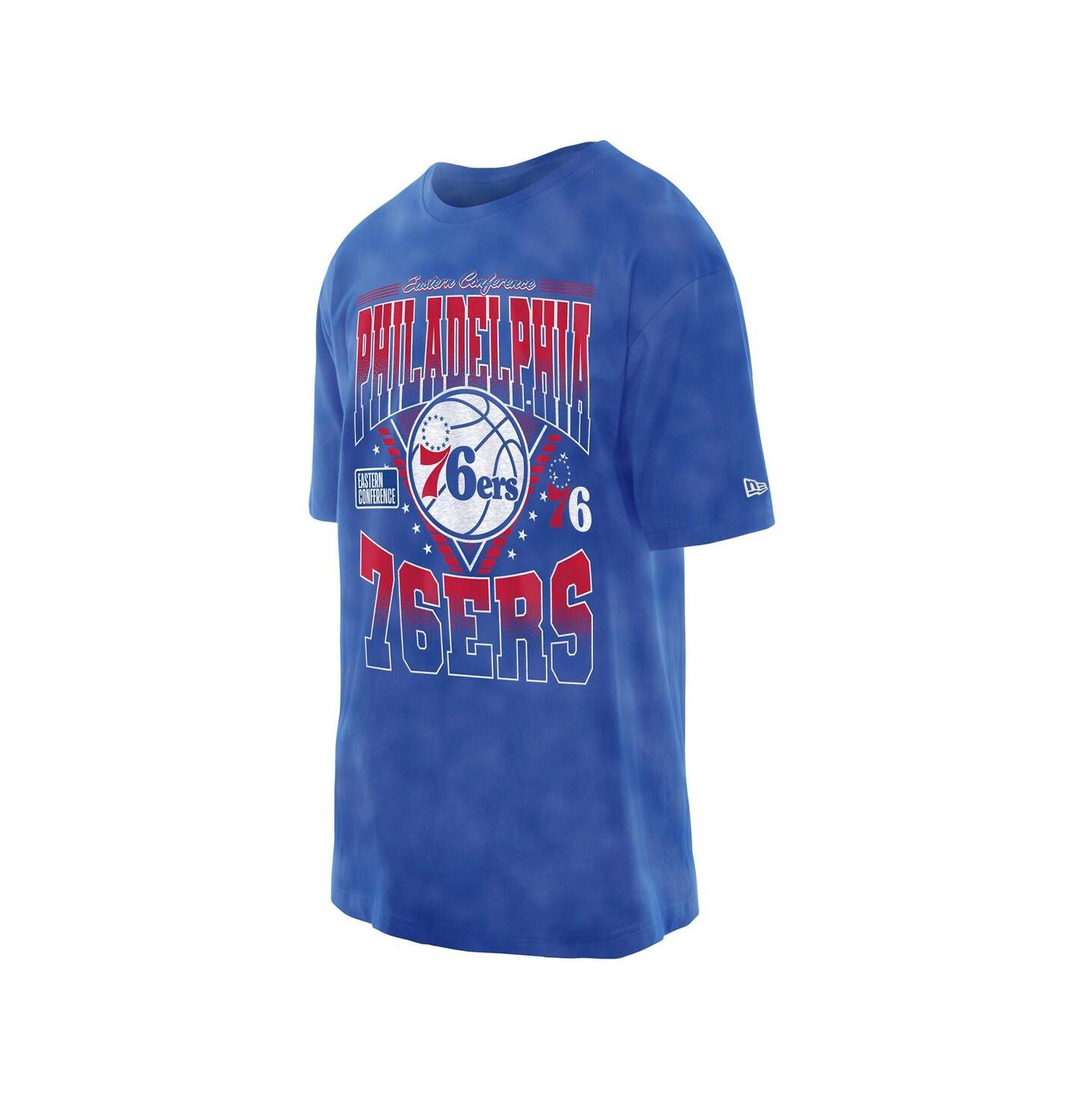Мужская футболка New Era Royal Philadelphia 76ers Boxy Old School Sport Vintage Wash — фото 2