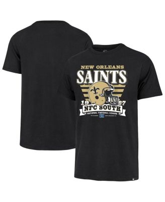 Men's Black New Orleans Saints Stripe Splash Franklin Throwback T-Shirt