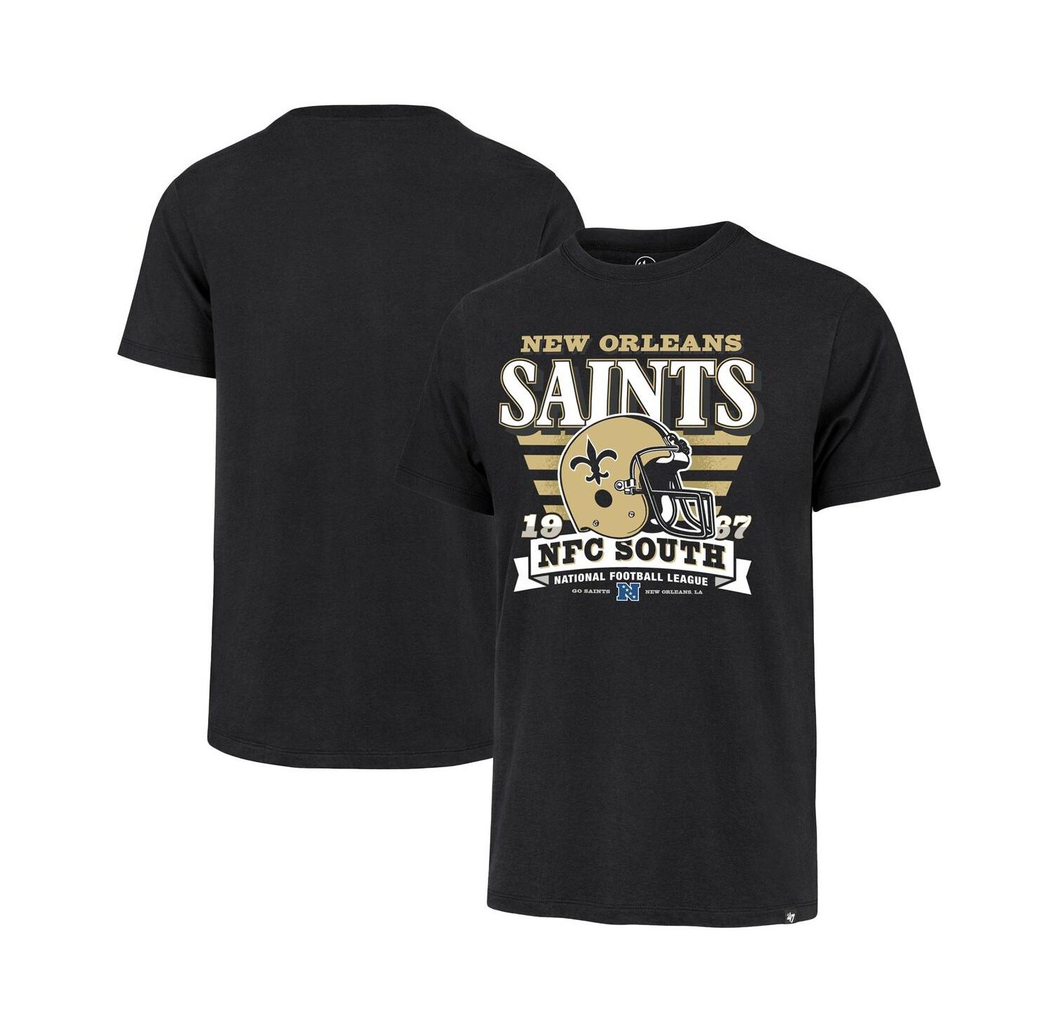 Men's Black New Orleans Saints Stripe Splash Franklin Throwback T-Shirt
