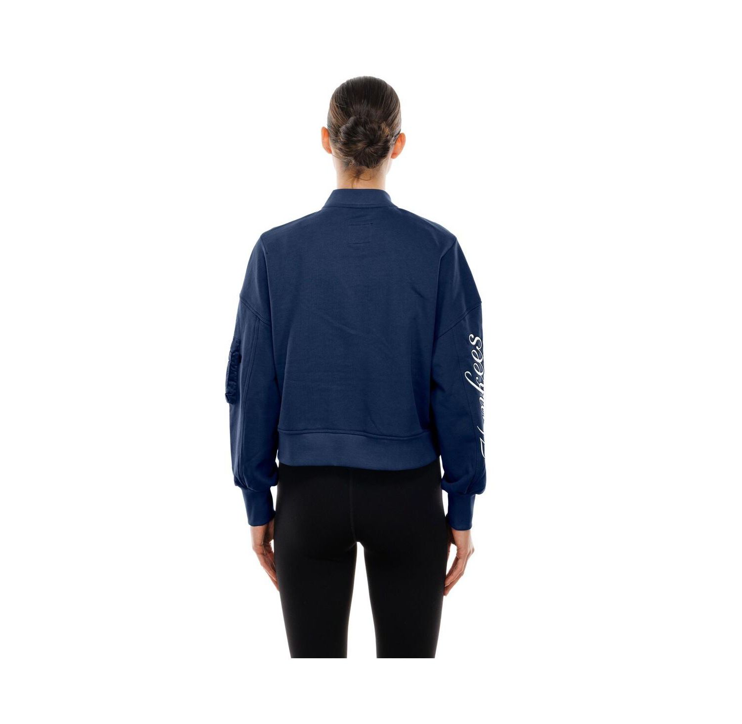 X Alpha Industries Women's Navy New York Yankees Cropped Full-Zip Jacket