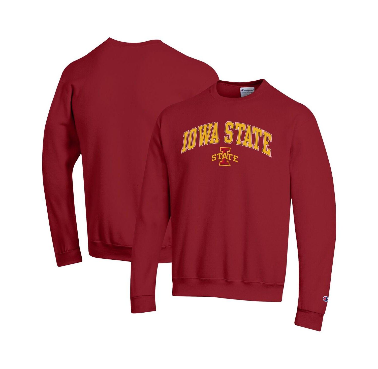 Men's Cardinal Iowa State Cyclones Arch Over Logo Pullover Sweatshirt