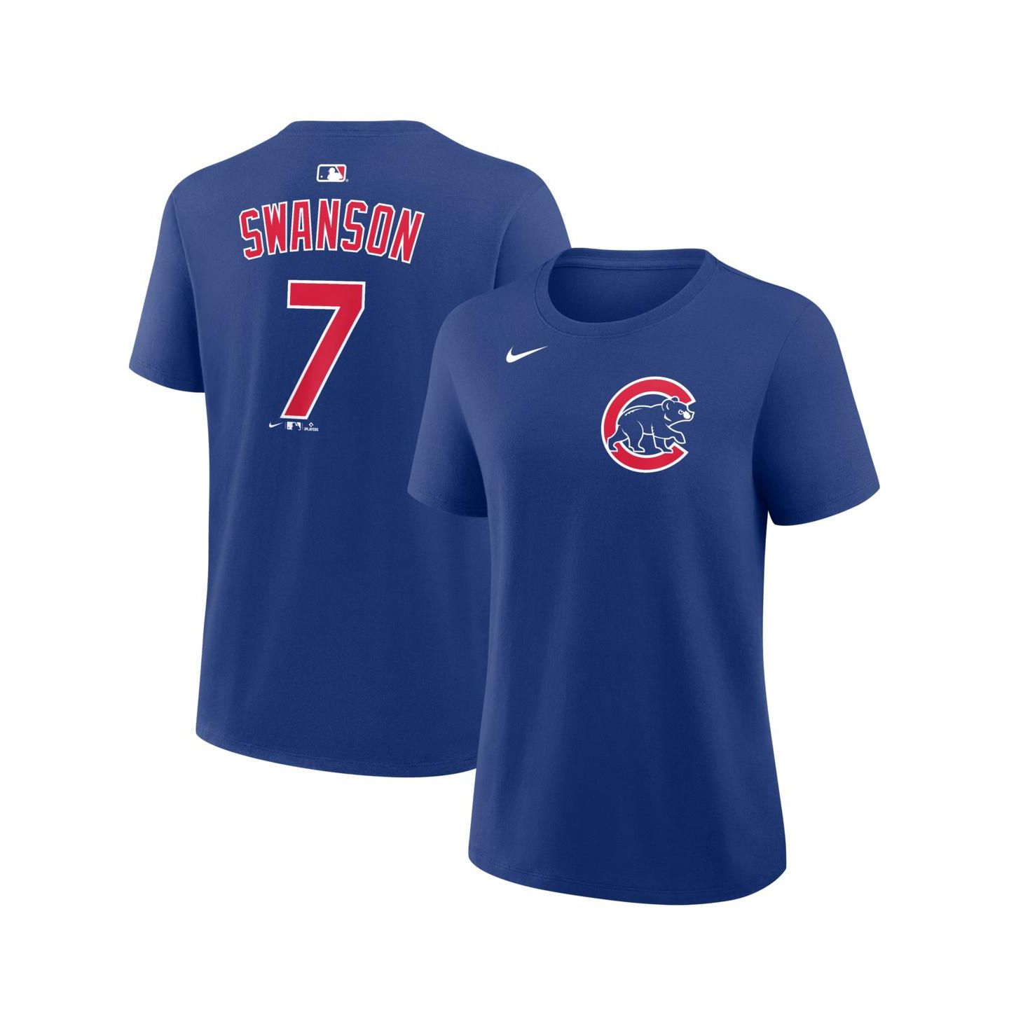 Женская футболка Nike Dansby Swanson Royal Chicago Cubs Name and Number — фото 1