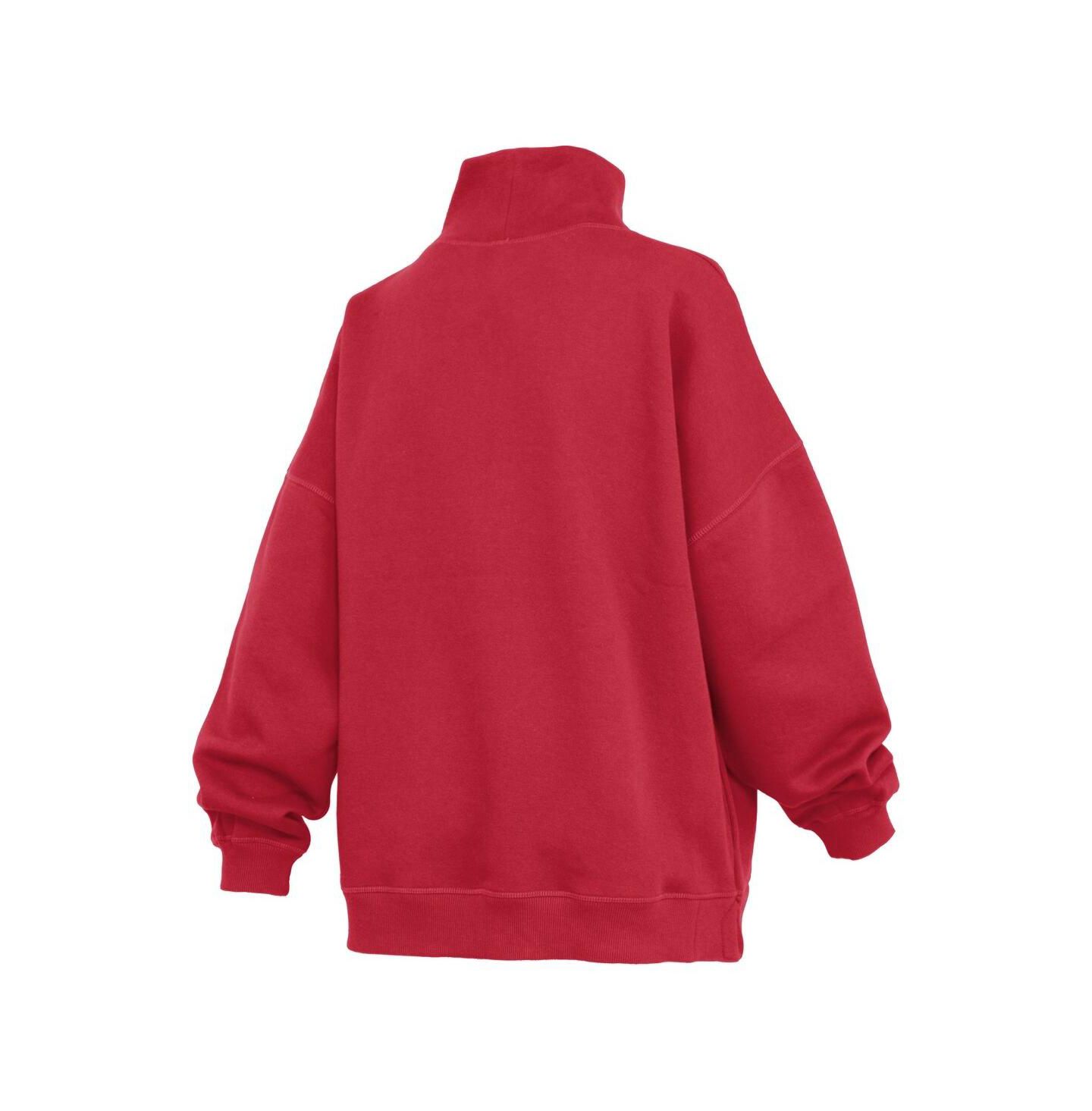 Женская толстовка Pressbox Scarlet Ohio State Buckeyes Oversized Mock Neck — фото 3