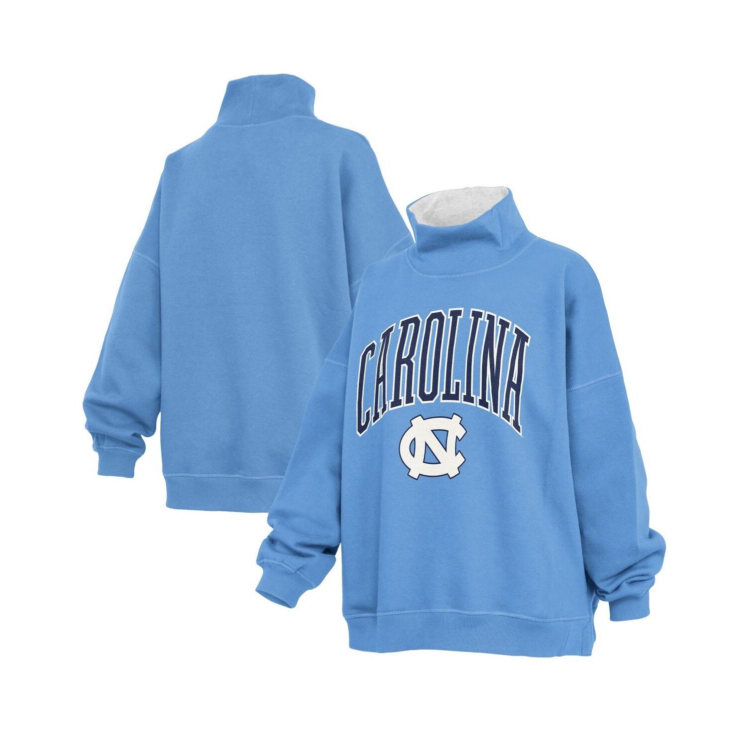 Women's Carolina Blue North Carolina Tar Heels Oversized Mock Neck Sweatshirt