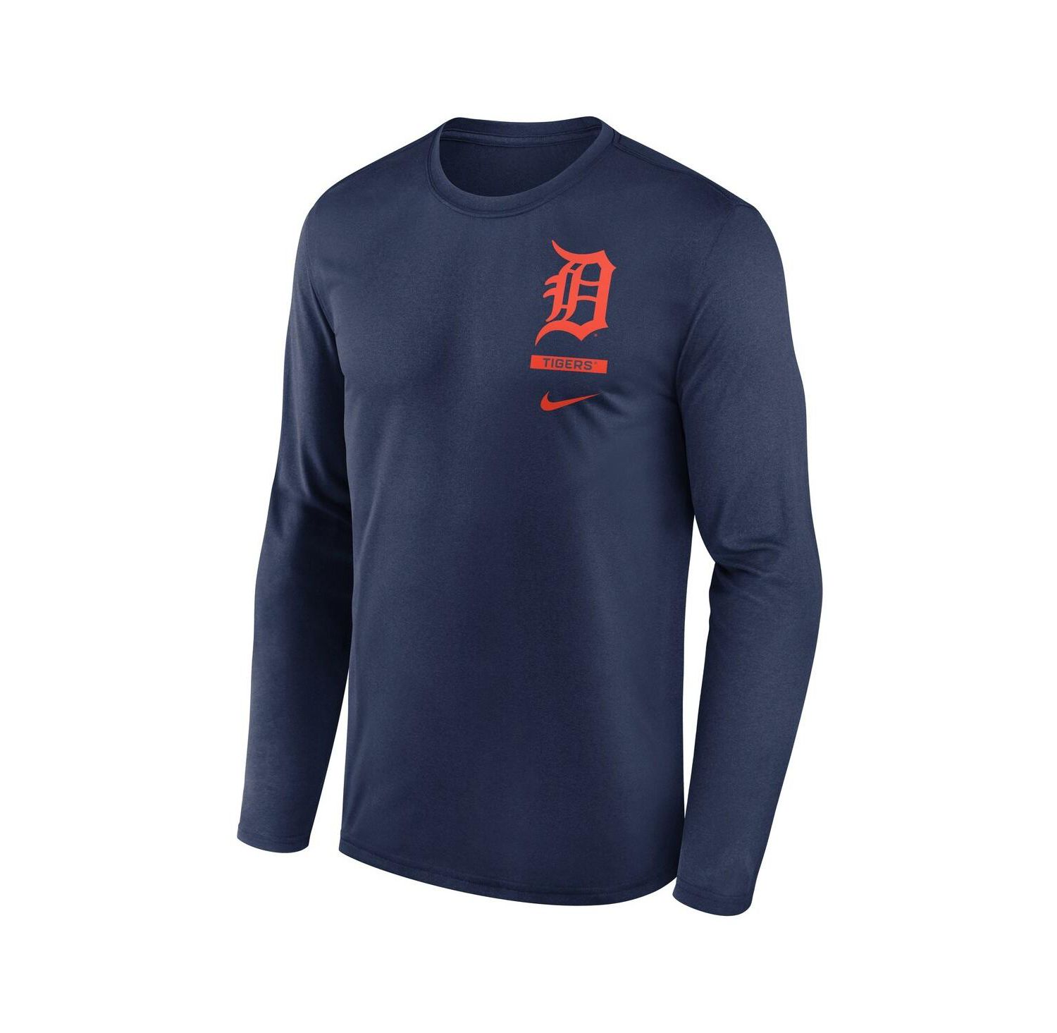 Men's Navy Detroit Tigers 2-Hit Legend Dri-FIT Long Sleeve T-Shirt