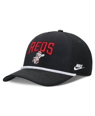 Men's Black Cincinnati Reds Cooperstown Rise Adjustable Hat