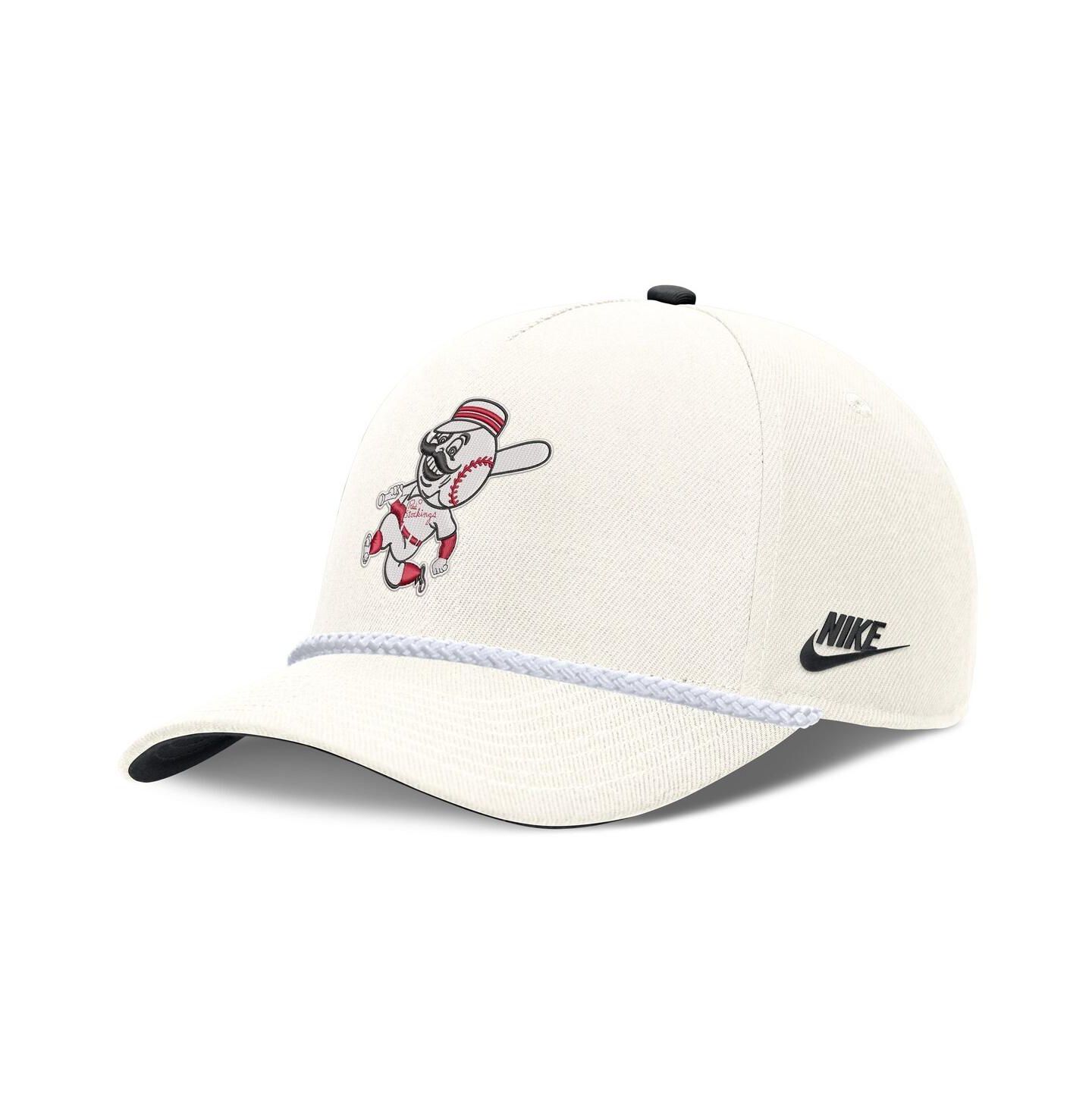 Мужская кепка Nike Cream Cincinnati Reds Cooperstown Rise Adjustable Hat — фото 1