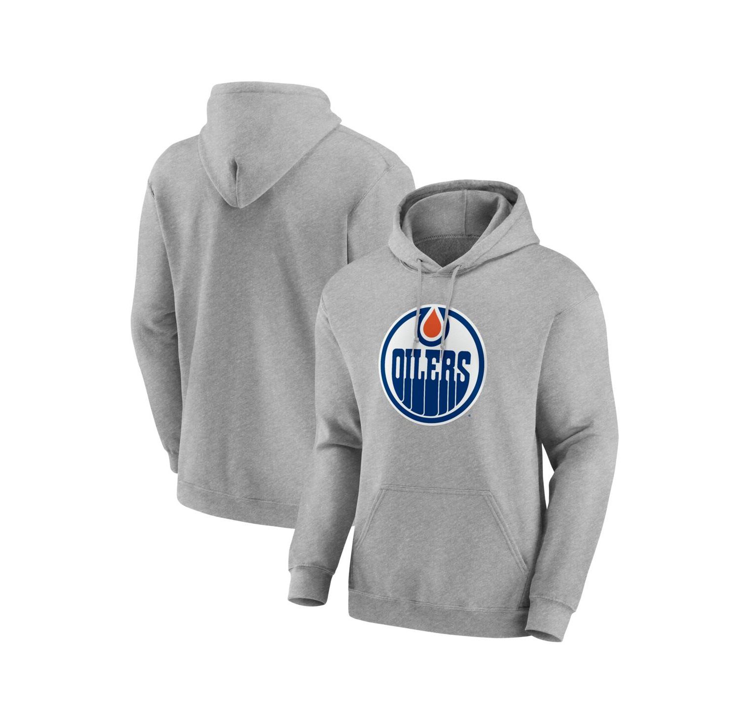 Men's Heather Gray Edmonton Oilers Essential Hoodie