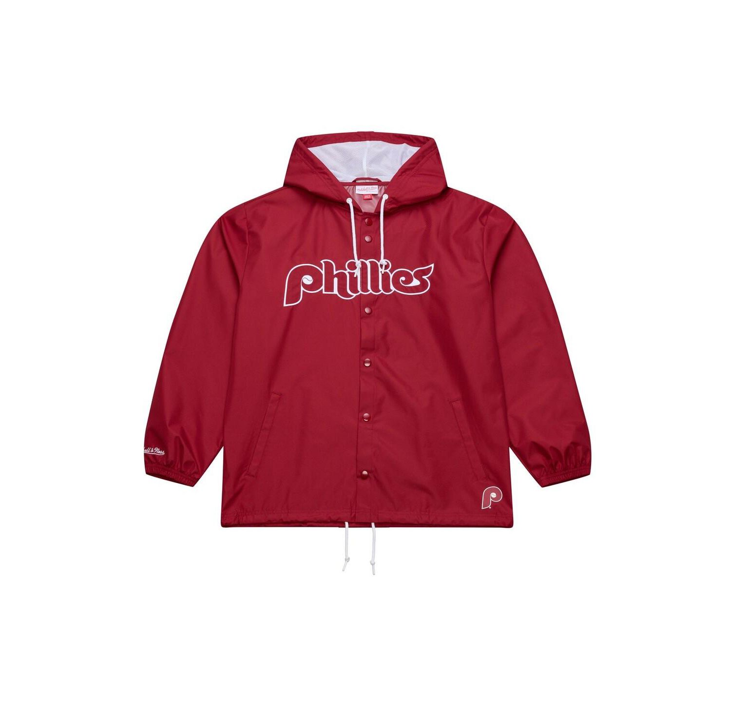 Men's Red Philadelphia Phillies Full-Snap Hooded Coaches Jacket