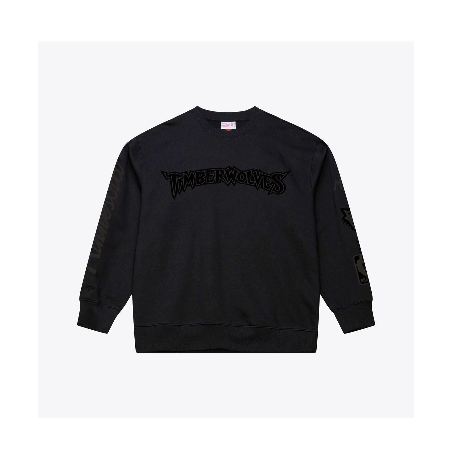 Мужская толстовка Mitchell & Ness Black Minnesota Timberwolves Phantom Fleece — фото 2