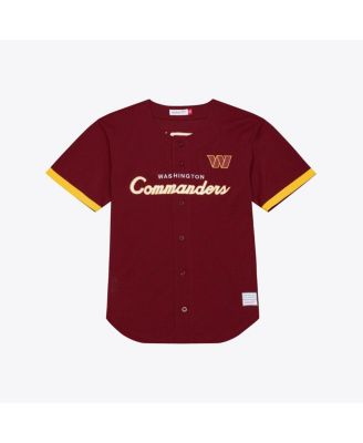 Men's Burgundy Washington Commanders Head Coach Mesh Full-Button Fashion Jersey