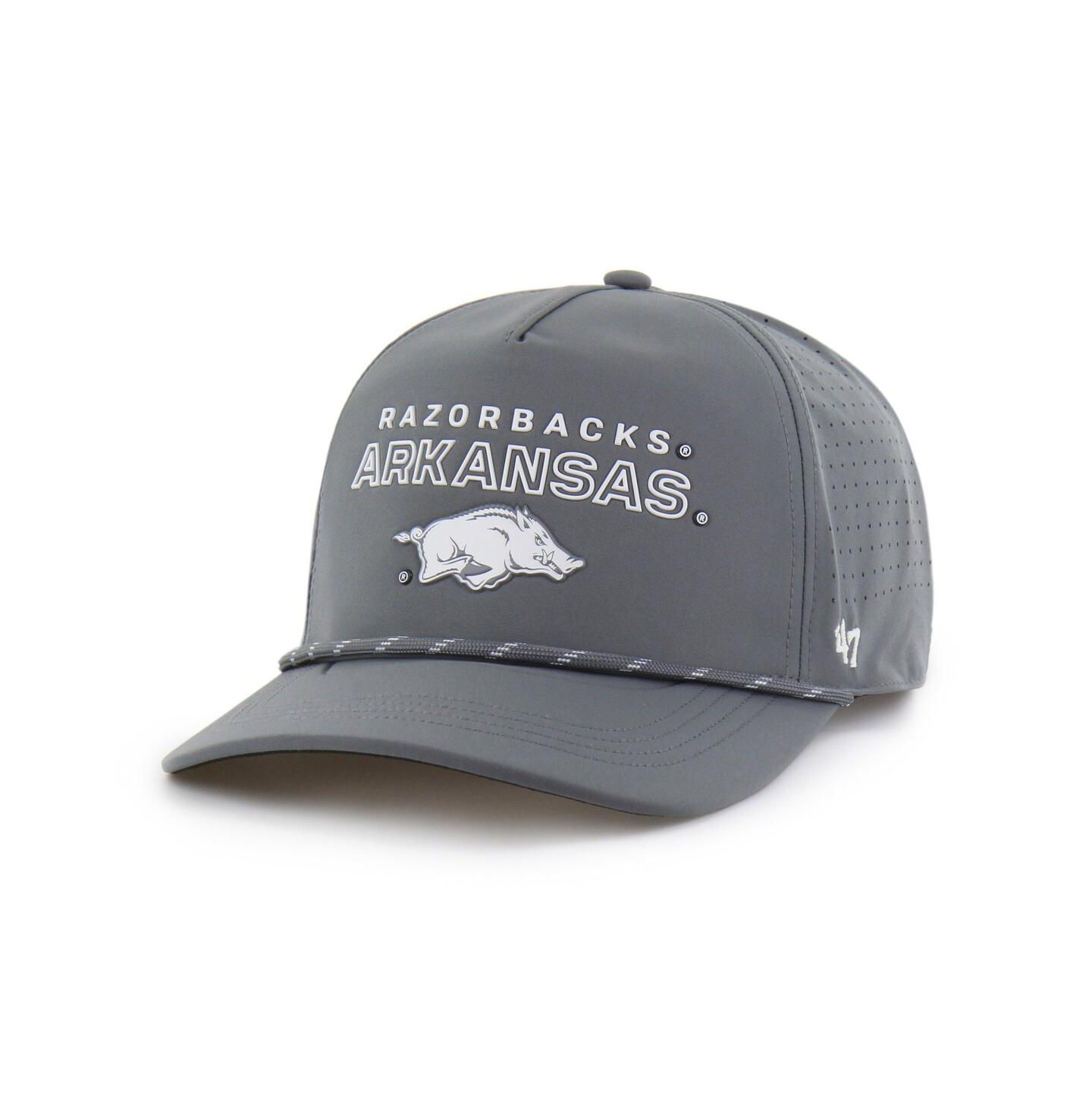 Мужская кепка '47 Brand Gray Arkansas Razorbacks Forward Vent Hitch Rope Adjustable Hat — фото 1