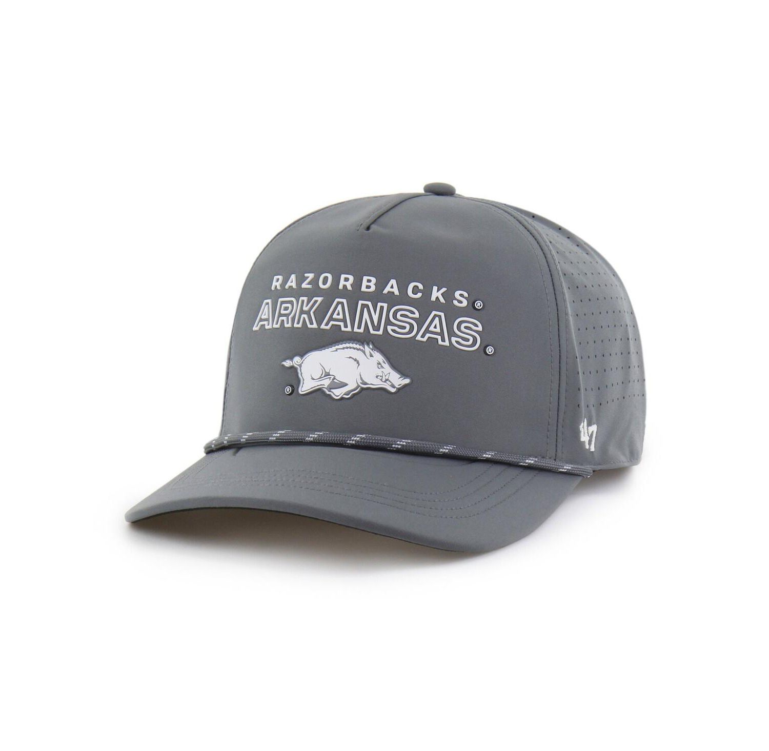 Men's Gray Arkansas Razorbacks Forward Vent Hitch Rope Adjustable Hat