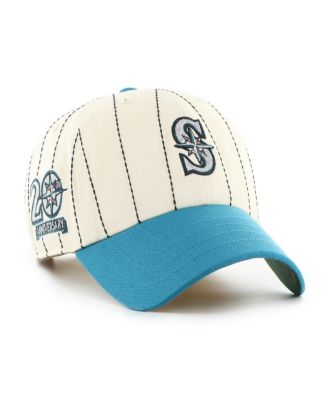 x Rawlings Men's Natural/Teal Seattle Mariners Pinstripe Clean Up Adjustable Hat