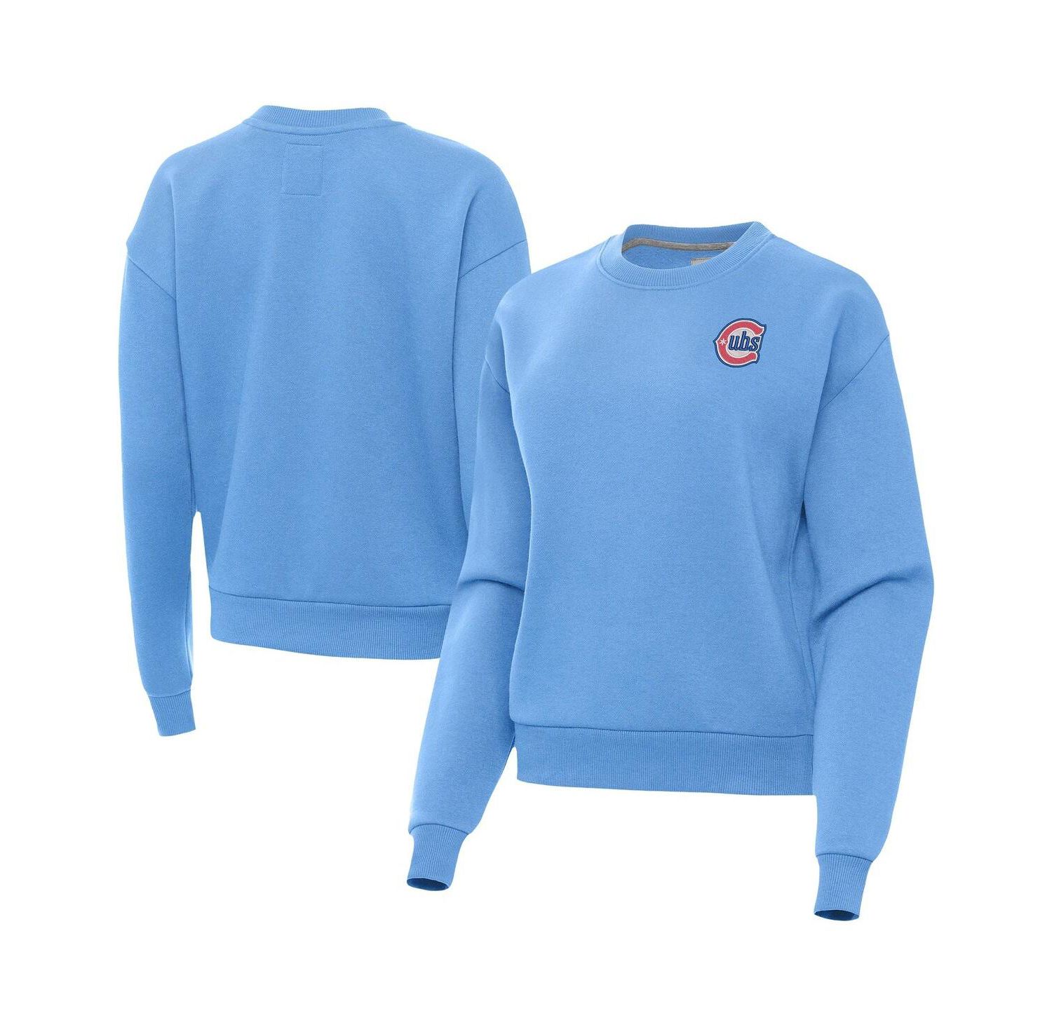 Women's Powder Blue Chicago Cubs Alternate Logo Victory Pullover Sweatshirt