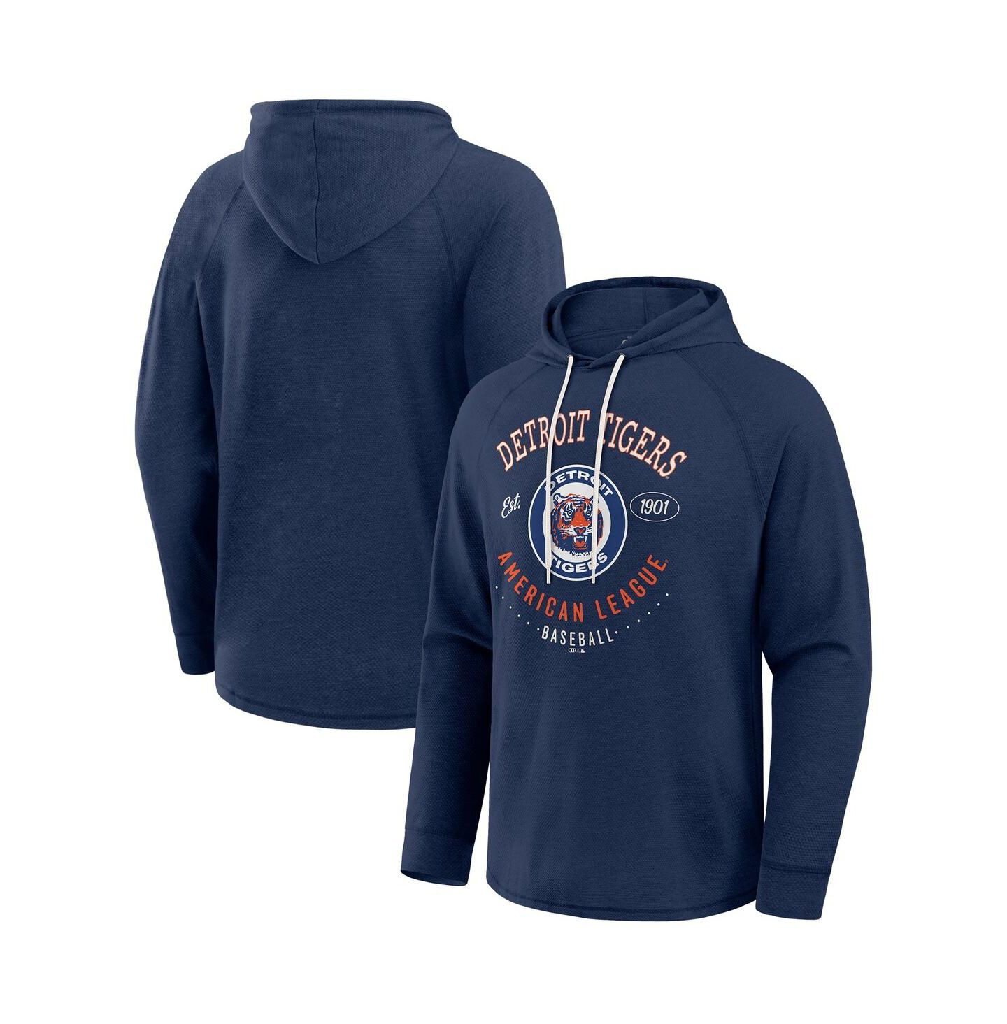 Мужская футболка Mojo Darius Rucker Collection by Fanatics Blue Detroit Tigers Raglan Hooded Long Sleeve — фото 1