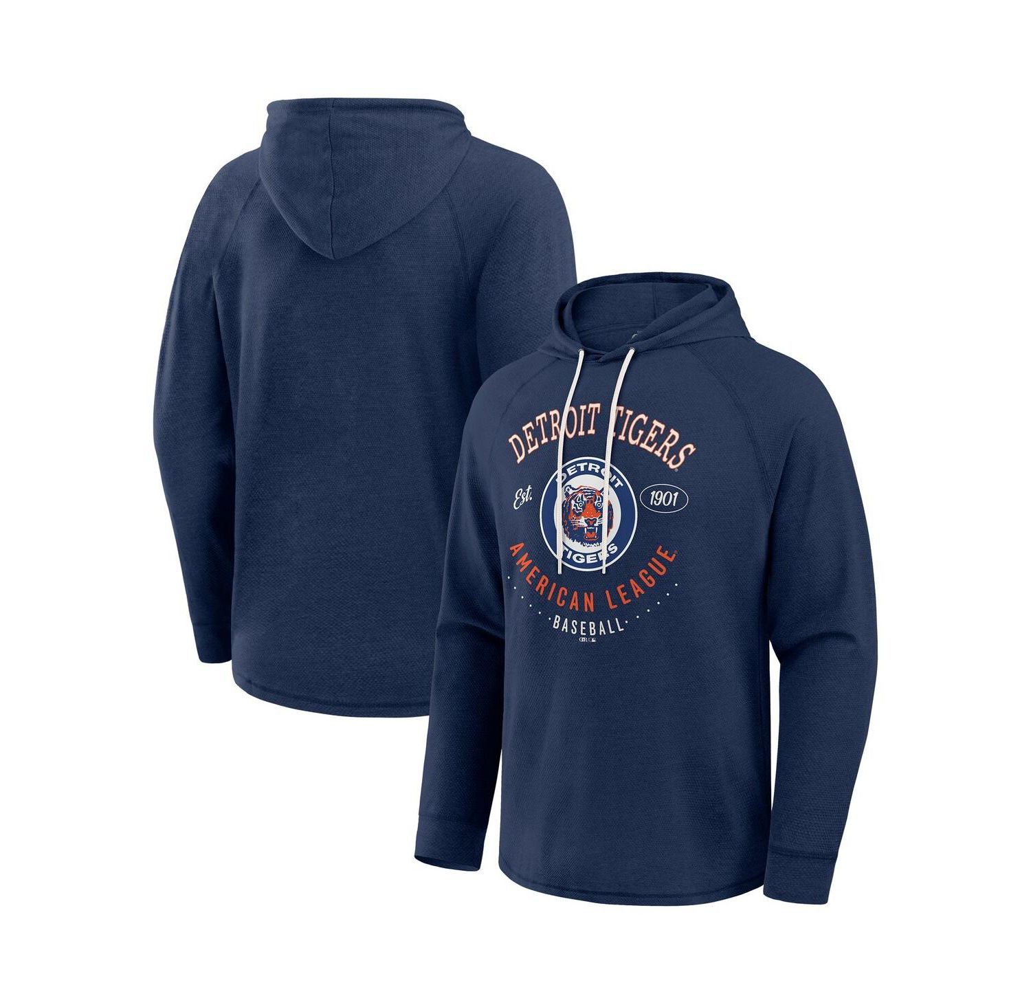 Darius Rucker Collection by Fanatics Men's Blue Detroit Tigers Raglan Hooded Long Sleeve T-Shirt