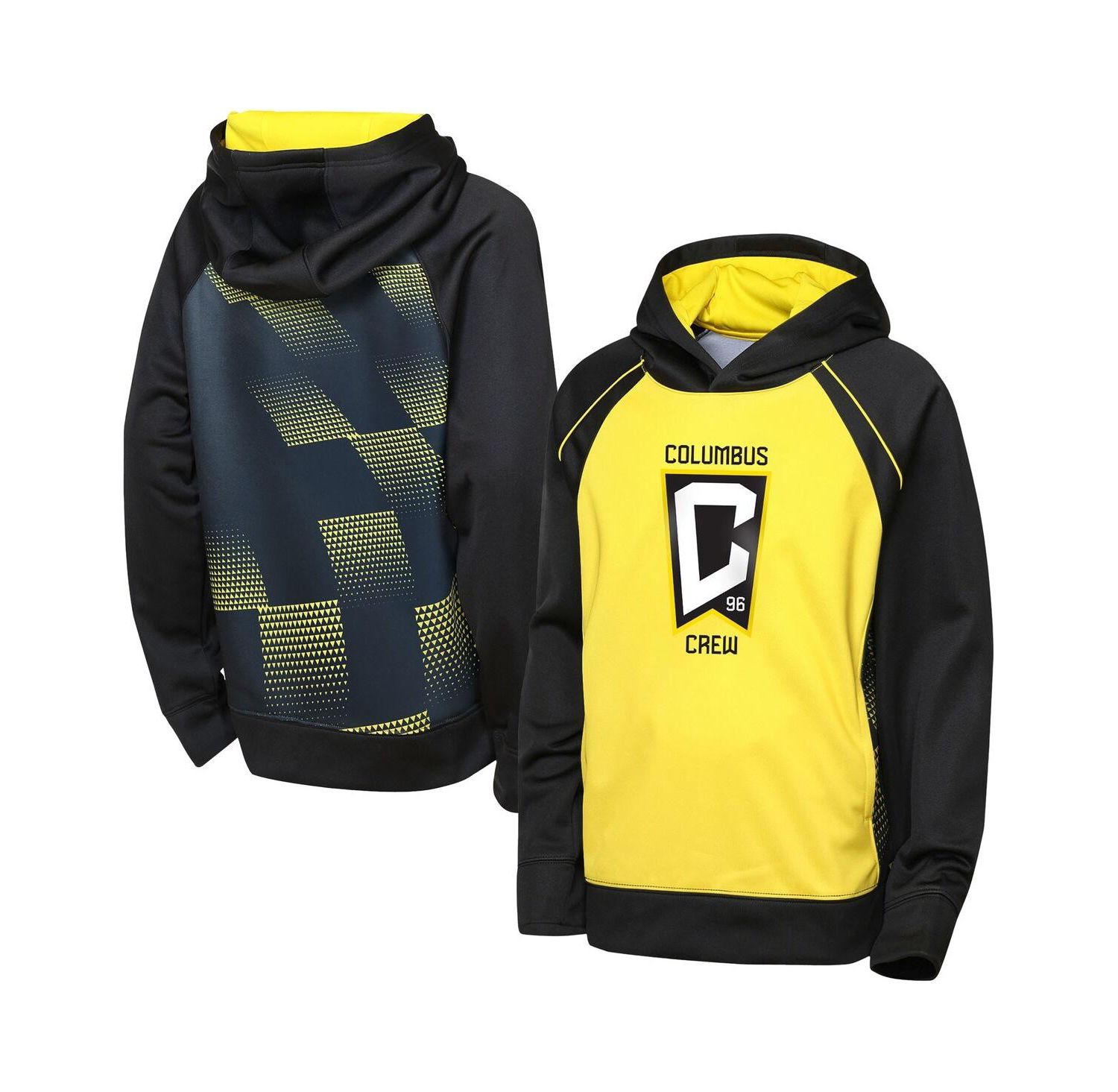 Big Boys and Girls Yellow/Black Columbus Crew Striker Fleece Hoodie
