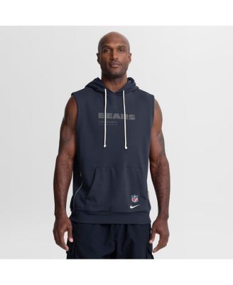 Men's Navy Chicago Bears Sideline Standard Issue Dri-FIT Sleeveless Hoodie