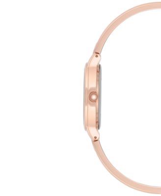 Women's Diamond Accent Rose Gold-Tone Stainless Steel Bracelet Watch 30mm