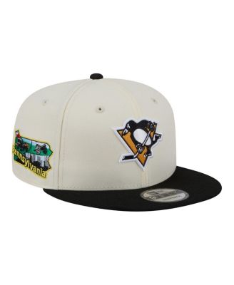 Men's White/Black Pittsburgh Penguins Injection Localized Two-Tone 9FIFTY Snapback Hat