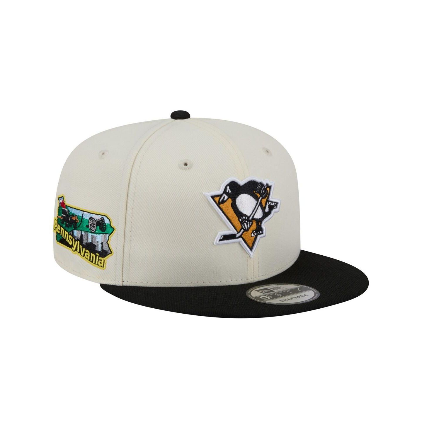 Мужская кепка New Era White/Black Pittsburgh Penguins Injection Localized Two-Tone 9FIFTY Snapback Hat — фото 1