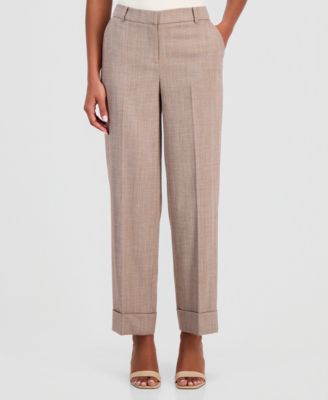Women's High Rise Cuffed Straight-Leg Pants