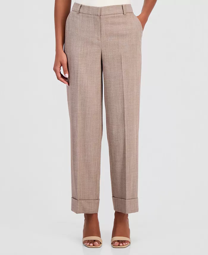 Women's High Rise Cuffed Straight-Leg Pants