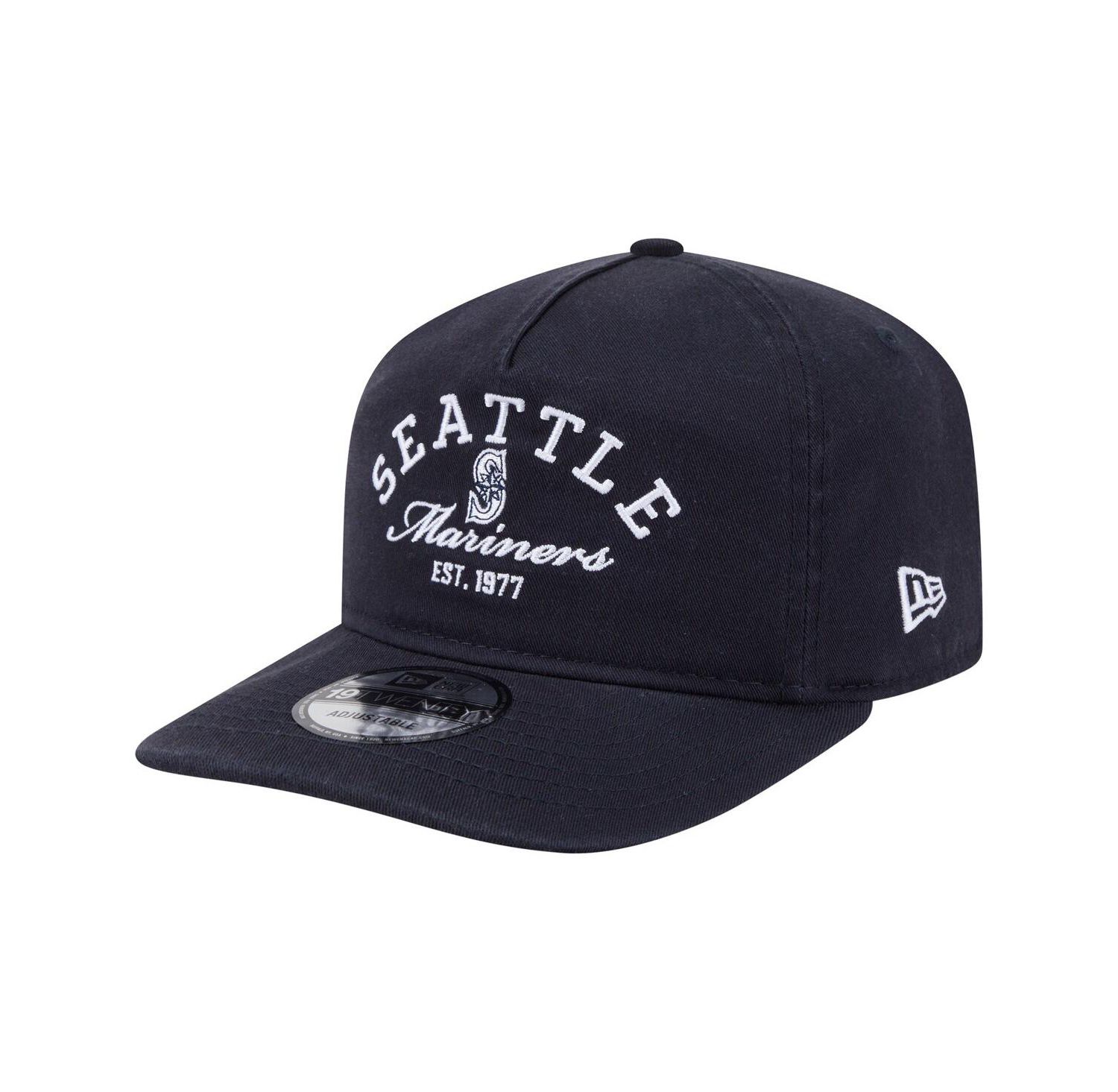 Men's Navy Seattle Mariners Stacked 19TWENTY Adjustable Hat