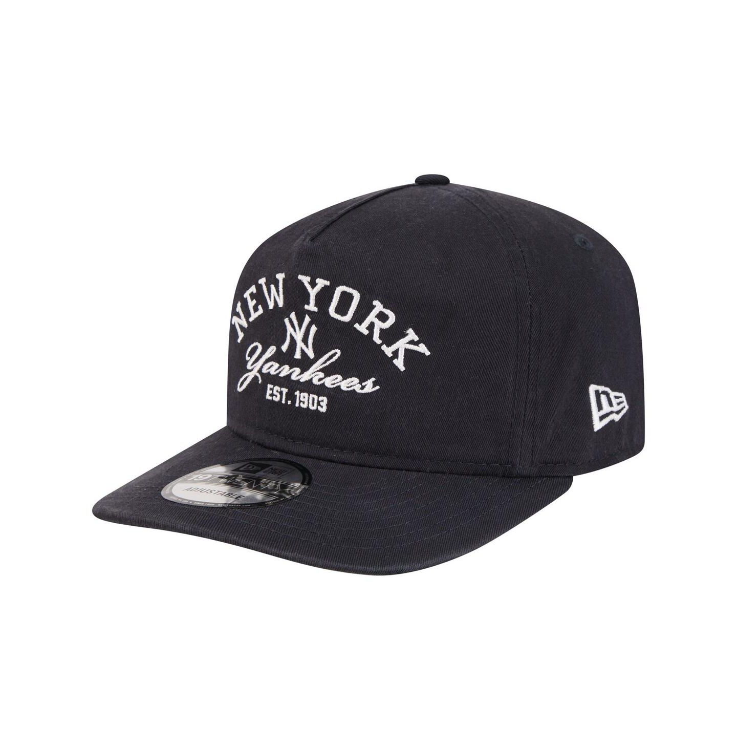 Мужская кепка New Era Navy New York Yankees Stacked 19TWENTY Adjustable Hat — фото 1