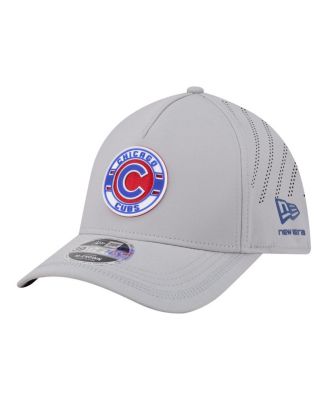 Men's Gray Chicago Cubs Patch 39THIRTY A-Frame M-Crown Perforated Flex Hat