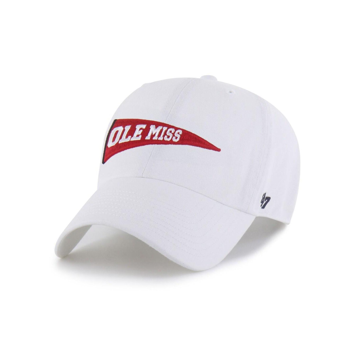 Men's White Ole Miss Rebels Vault Clean Up Adjustable Hat