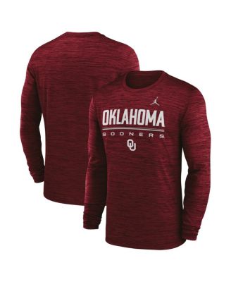 Men's Crimson Oklahoma Sooners Sideline Velocity Dri-FIT Long Sleeve T-Shirt