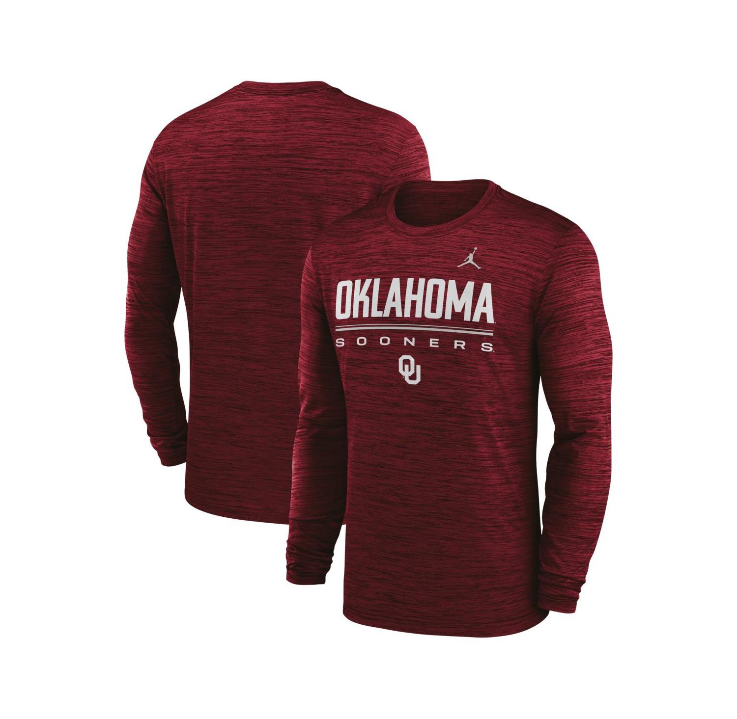 Men's Crimson Oklahoma Sooners Sideline Velocity Dri-FIT Long Sleeve T-Shirt