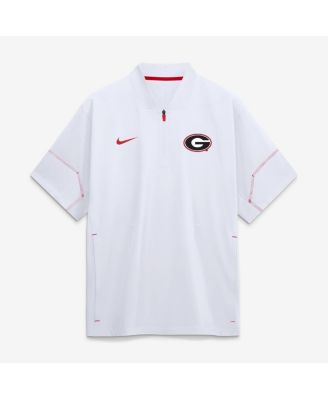 Men's White Georgia Bulldogs 2026 Sideline Short Sleeve Quarter-Zip Coach Jacket