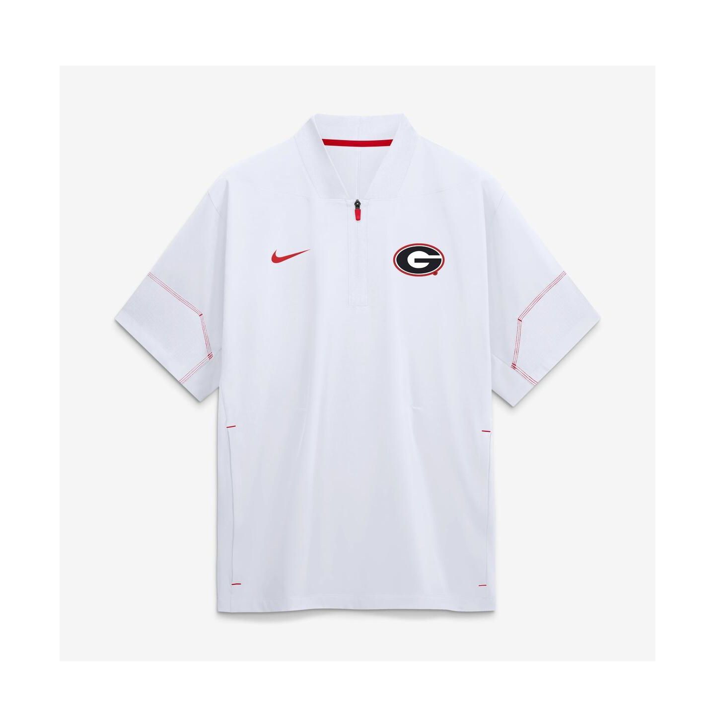 Мужская куртка Nike White Georgia Bulldogs 2026 Sideline Short Sleeve Quarter-Zip Coach — фото 1