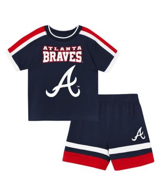 Toddler 2-Piece Navy Atlanta Braves Ground Ball T-Shirt and Shorts Set