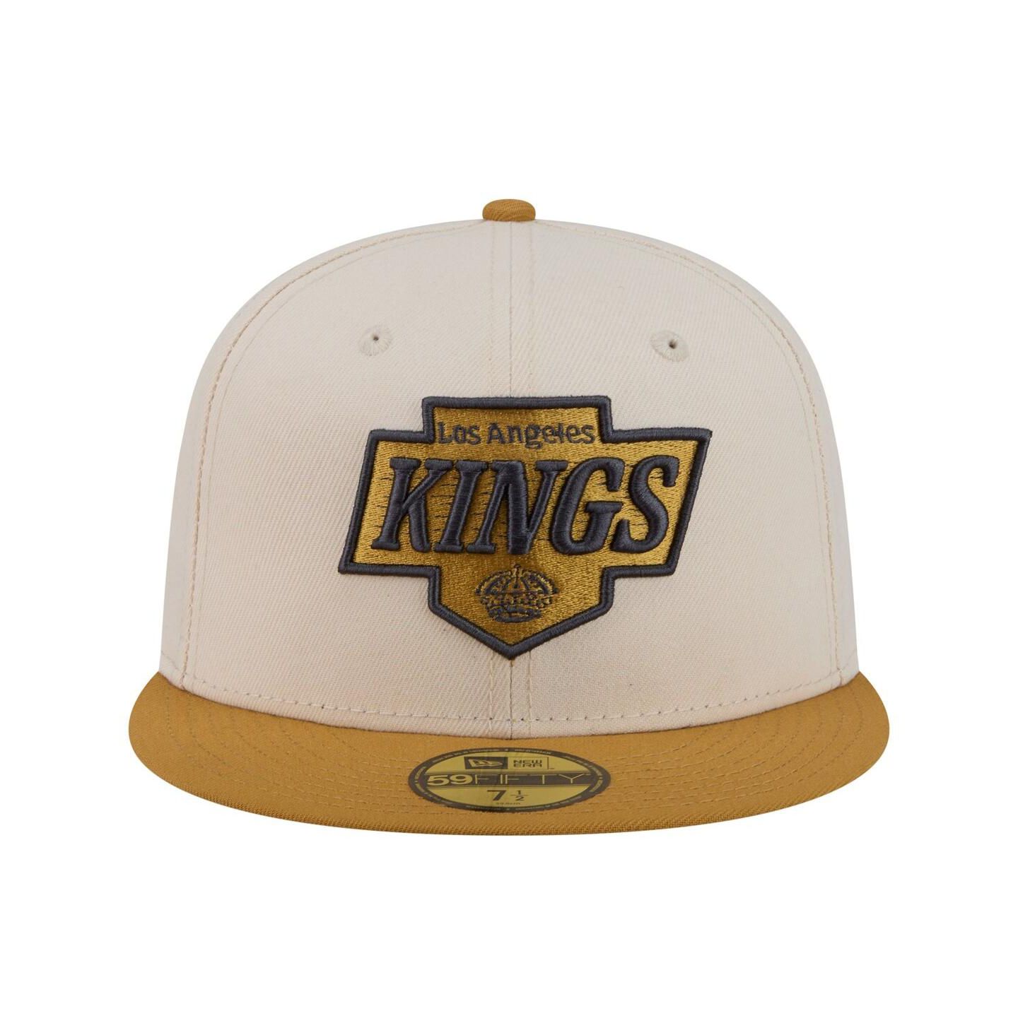 Мужская кепка New Era Cream/Tan Los Angeles Kings Colorpack Two-Tone 59FIFTY Fitted Hat — фото 2