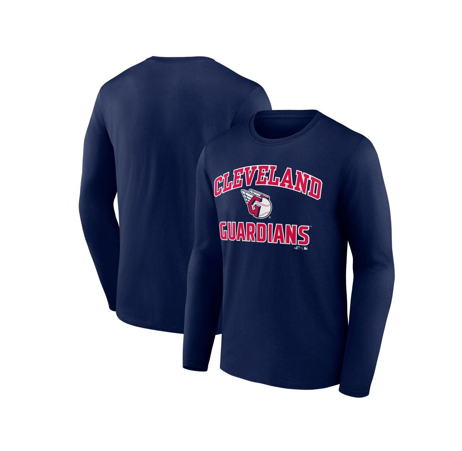 Men's Navy Cleveland Guardians Heart & Soul Long Sleeve T-Shirt