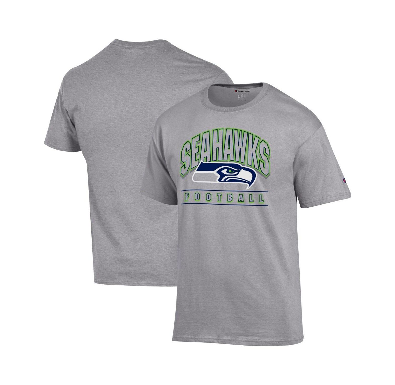 Men's Heather Gray Seattle Seahawks Football T-Shirt