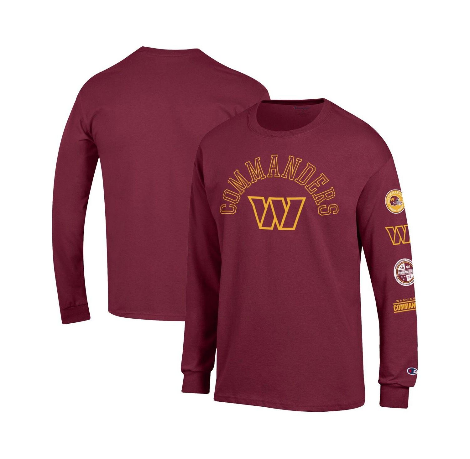 Men's Burgundy Washington Commanders Seal Long Sleeve T-Shirt