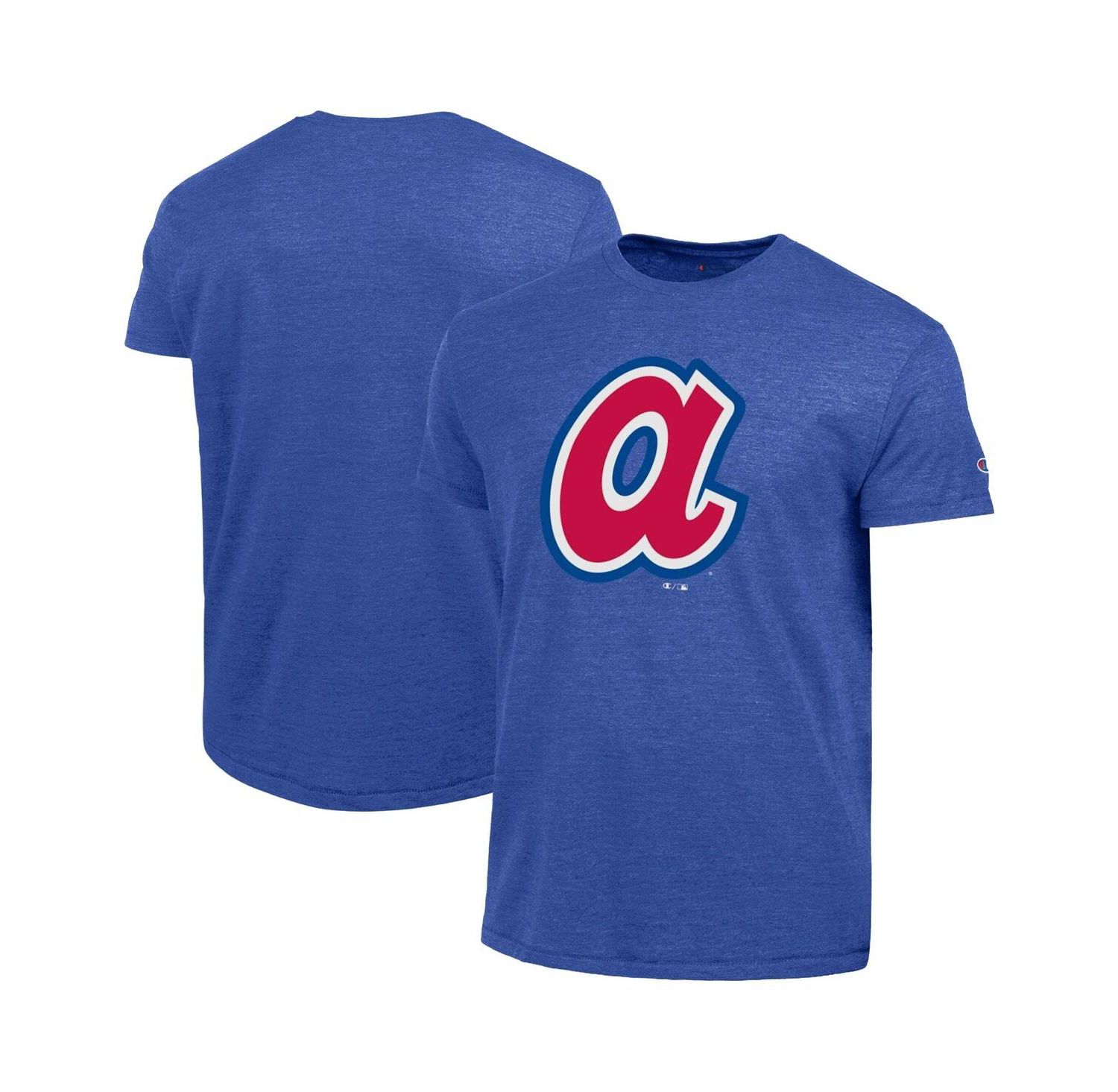 Men's Royal Atlanta Braves Cooperstown Logo Tri-Blend T-Shirt