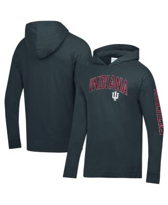 Men's Charcoal Indiana Hoosiers Long Sleeve Hooded T-Shirt