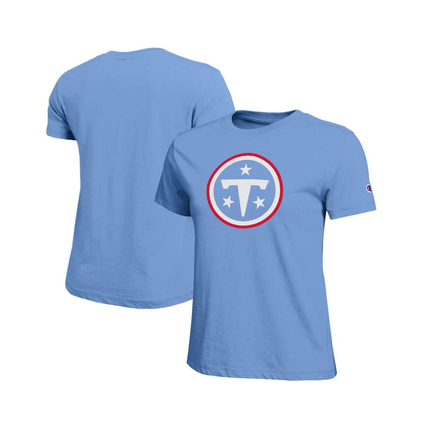 Женская футболка Champion Light Blue Tennessee Titans Logo — фото 1