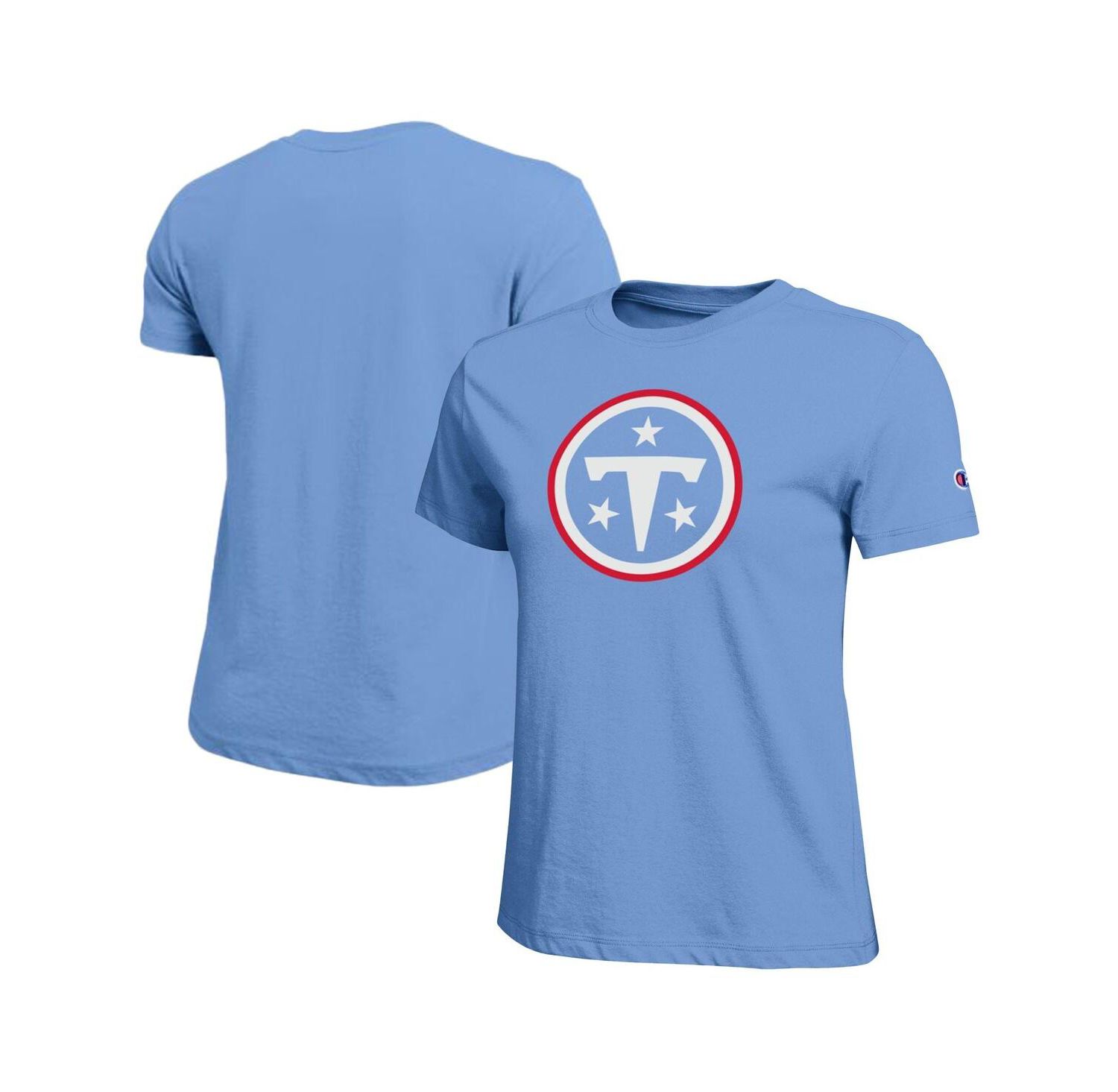 Women's Light Blue Tennessee Titans Logo T-Shirt