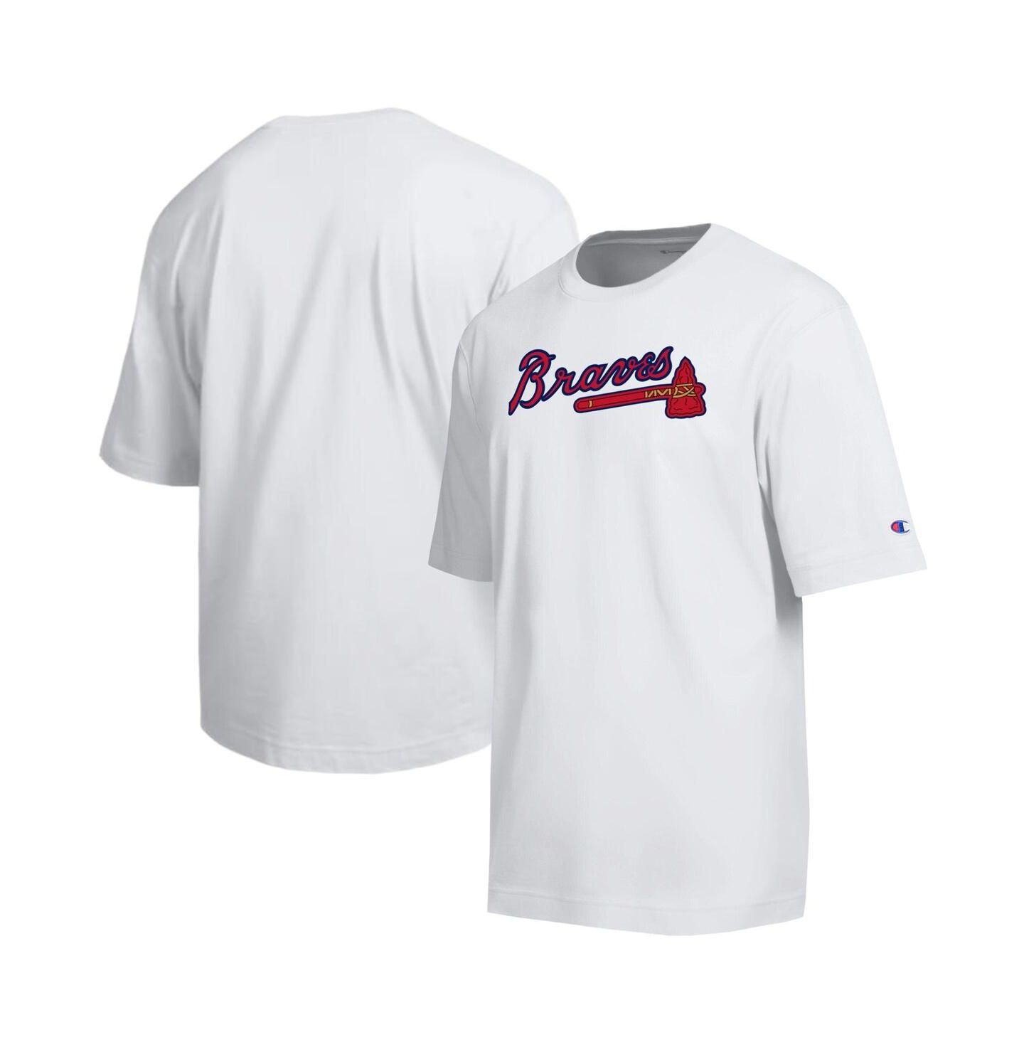 Мужская футболка Champion White Atlanta Braves All Star Arched Chenille Wordmark — фото 1