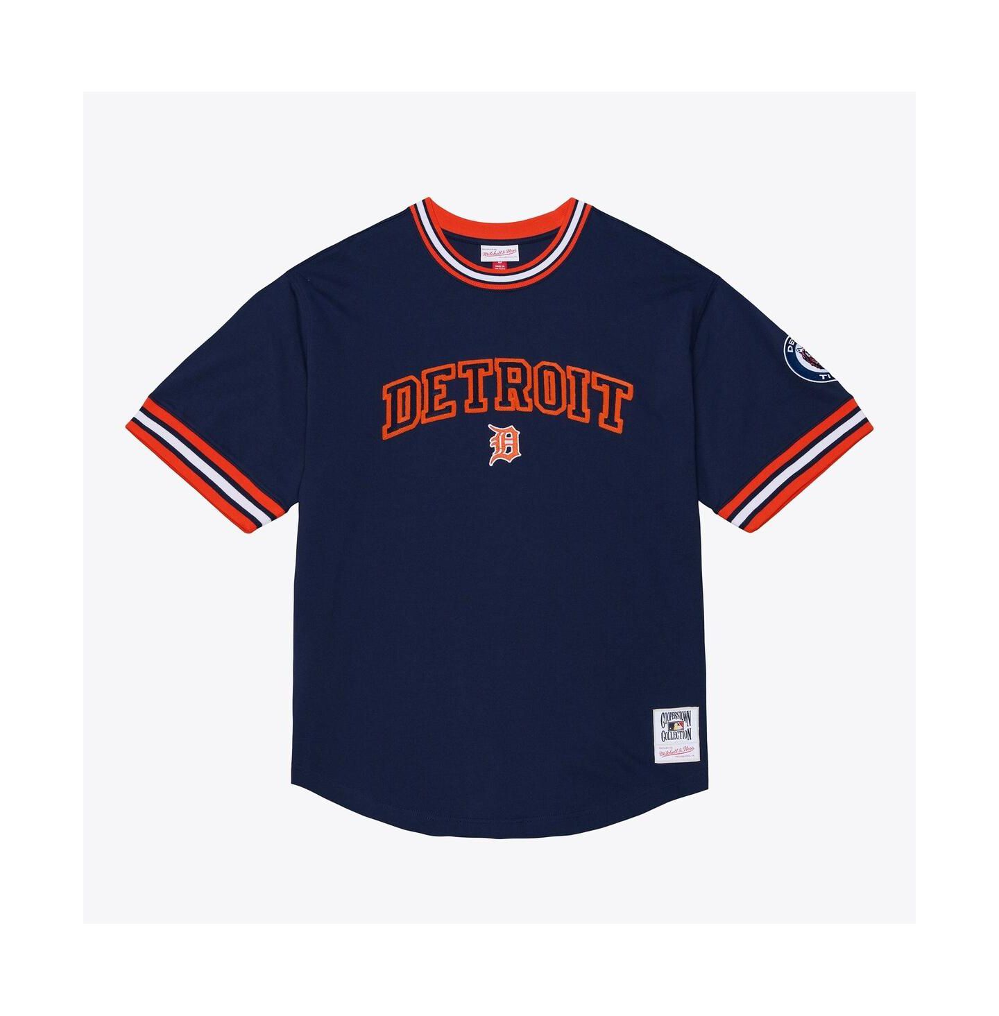 Мужская футболка Mitchell & Ness Navy Detroit Tigers Wild Pitch Ringer — фото 1