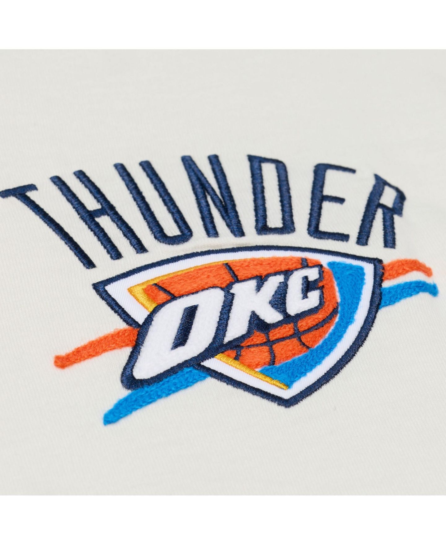 Мужская футболка Mitchell & Ness Cream Oklahoma City Thunder Hardwood Classics Chainstitch Premium — фото 5