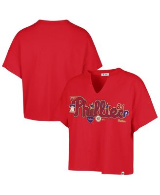 Brand Women's Red Philadelphia Phillies Oversized Notch Neck T-Shirt