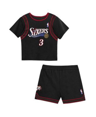 Toddler Allen Iverson Black Philadelphia 76ers Play by Place T-Shirt & Shorts Set